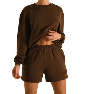 Shorts pour femmes grande taille à taille haute avec impression personnalisée, cordon élastique, respirant, coton et polyester, style décontracté - Product Image 1