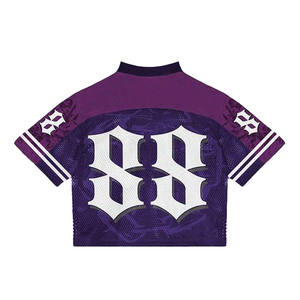 เสื้อเจอร์ซีย์เดรสแขนสั้นคอวีผ้าตาข่ายทันสมัยเสื้อแนวสตรีทไซส์ใหญ่พิเศษพิมพ์ลายกราฟิกสำหรับทุกเพศ - Product Image 2