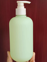 Bouteilles de lotion en plastique HDPE vertes avec impression de logo personnalisé, 200/300/500 ml, rechargeables, pour shampoing, gel douche, soins personnels