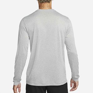 Camiseta de Manga Larga para Hombre, Cuello Redondo, Corte Regular, Color Gris Sólido, Secado Rápido, Estilo Informal, Producción Harry Johnson - Product Image 2