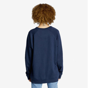 Sudadera Larga Sally Azul con Cuello Redondo, Sudadera Deportiva de Felpa para Mujer, Sudadera Raglan con Cuello Redondo - Product Image 3