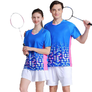 Camisa y pantalones cortos de bádminton para hombre y mujer, Camiseta deportiva de tenis, uniforme de bádminton por sublimación - Product Image 6