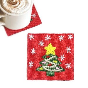 Posavasos de cuentas de vidrio decorativas redondas Vintage, diseño de árbol de Navidad para granja, cocina, hogar, mesa de Hotel para bodas y fiestas - Product Image 6