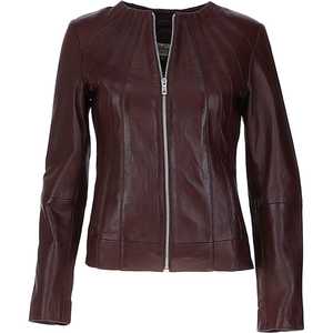 Chaquetas de cuero personalizadas de tendencia superior para mujer, diseño de cuello vuelto sólido, mangas completas, forro de satén transpirable - Product Image 1