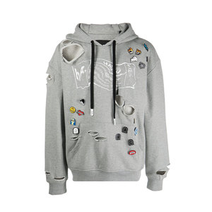 Qualité supérieure Derniers prix Hommes Distressed Hoodie Meilleure Arrivée Solide Couleur Unie Hommes Oversize Distressed Hoodie - Product Image 1