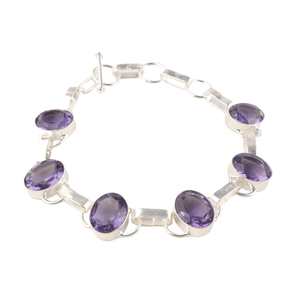 Zircon <b>Gemstone</b> Sterling Silver Tennis <b>Bracelet</b> 7-9 Inch 925 Unique Handmade Luxury September Birthstone Jewelry Gift for Her - Product Image 2