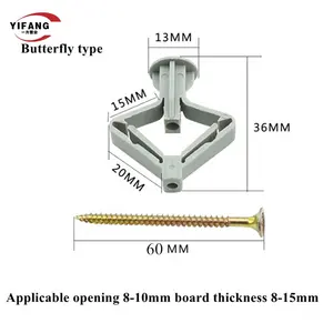 Fabricantes atacado borboleta plástico drywall e-z snap alternar âncora