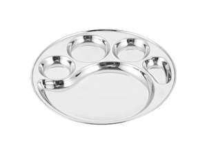 Bandeja Rectangular de Acero Inoxidable Electrolítico con 7 Compartimentos, Reutilizable, Antiadherente y Ecológica para Restaurantes de Comida Rápida - Product Image 4