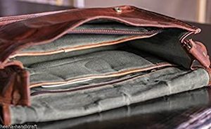 <b>Leather</b> Full Flap Messenger Handmade Bag Laptop Bag <b>Satchel</b> Bag Padded Messenger Bag School <b>Brown</b> - Product Image 3