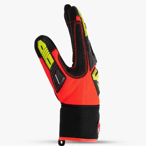 Gants d'impact robustes HI-VIZ SG-1212 paume en cuir synthétique doublure résistante aux coupures Gants de protection contre les chocs du revers TPR - Product Image 3