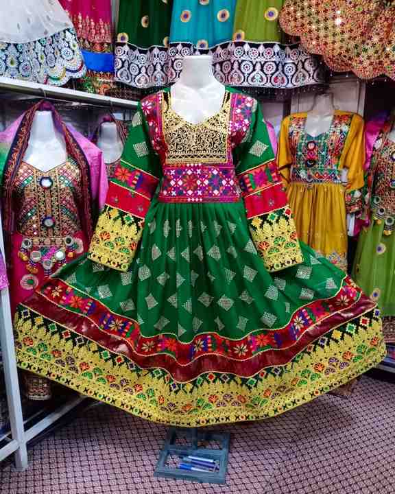 Traditional Afghan Emb Dress for Women Vibrant Blue with Intricate Gold Detailing Perfect for Cultural & Special Occasions