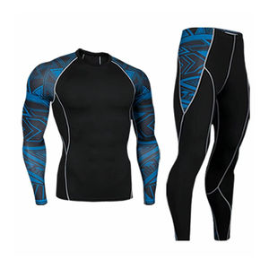 Ensemble 2 pièces de maillot de bain thermique à manches courtes pour homme, respirant, en tissu flanelle, imprimé, tricoté, pour le surf - Product Image 6