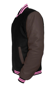 Chaquetas Varsity para Mujer de la Mejor Calidad, Precio Económico al por Mayor, Logotipo Bordado, Mangas de Cuero - Product Image 4