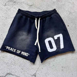 Short de rue en polaire unisexe avec logo personnalisé OEM Nouveau short ample et populaire respirant pour homme - Product Image 6