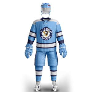 Unisex diseño personalizado 100% poliéster hockey sobre hielo Jersey transpirable uniforme con logotipo impresión OEM conjunto desgaste - Product Image 4