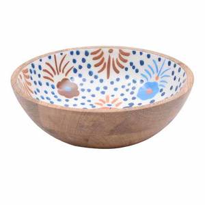 Restaurante Catering Uso Frutero Almacenamiento de frutas secas de alta calidad Cuenco de madera Palomitas de maíz o servidor de sopa Cuencos impresos esmaltados - Product Image 1