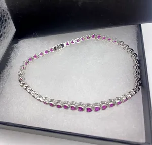 Bracelet tennis pour femme en argent 925, 5 carats, moissanite, diamant taille émeraude, bracelets joncs pour cadeau de mariage - Product Image 2