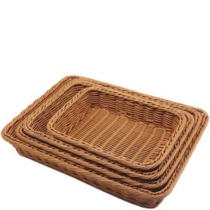 High Quality 4Pcs <b>Rectangular</b> Bamboo Fruit <b>Baskets</b> Multipurpose <b>Storage</b> Rattan Set for Home Kitchen Farmhouse Decor - Product Image 6