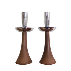 Lot de 2 bougeoirs en métal haut de gamme bougeoirs votifs personnalisés au design élégant avec finition antique pour la maison de mariage - Product Image 2