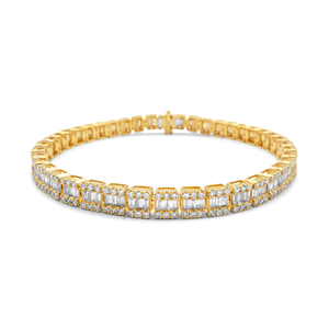 สร้อยข้อมือแบบ Cuban Link สองแถว ดีไซน์ใหม่ ประดับเพชร VVS สร้างในห้องปฏิบัติการ ชุบทอง 14K พร้อมใบรับรอง ของขวัญสุดพิเศษ ขายจากอินเดีย - Product Image 2