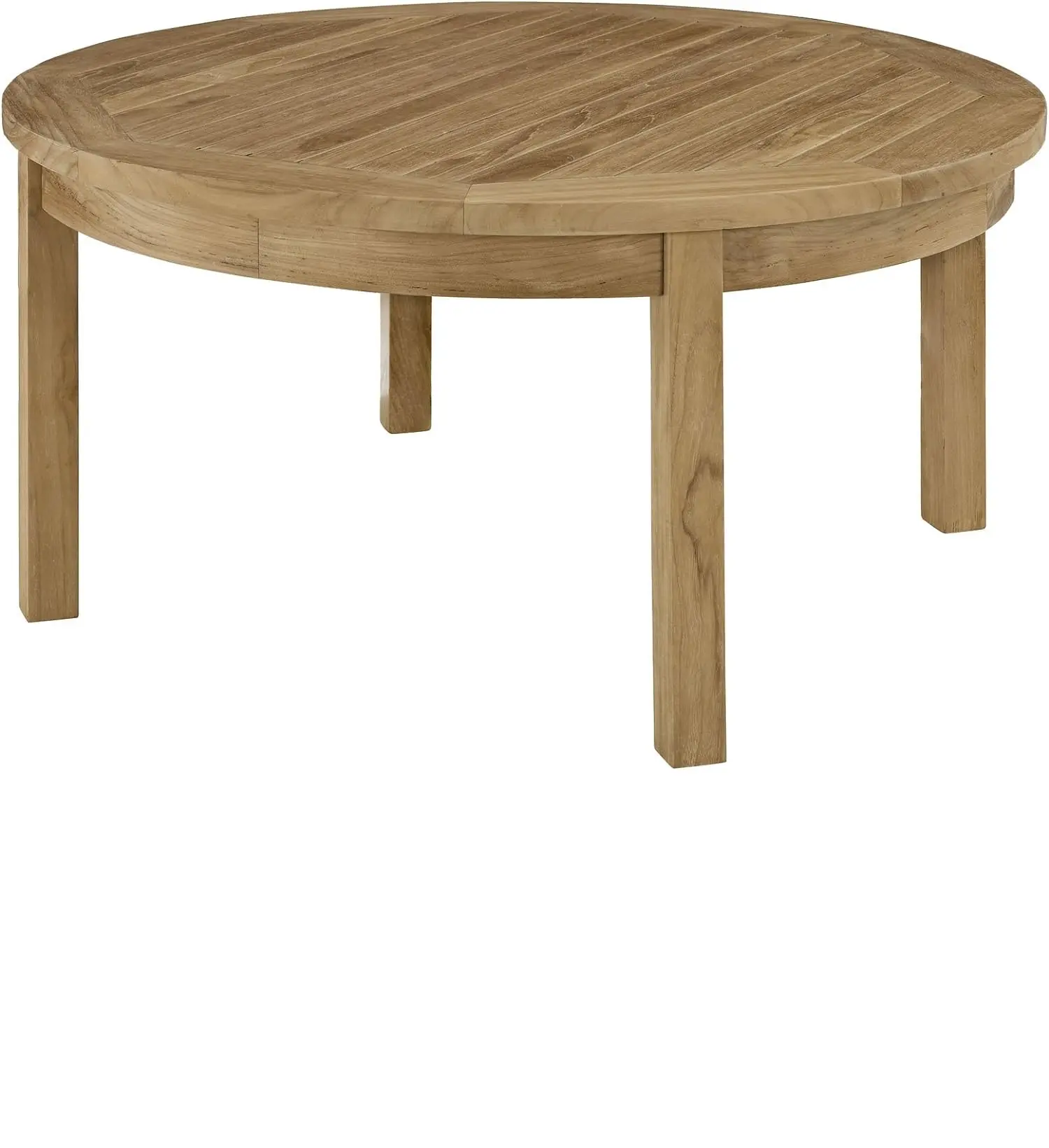 Tavolino rotondo con Patio esterno in legno di Teak Premium in naturale