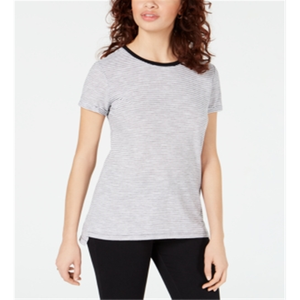 T-shirt girocollo da donna Maison Jules in cotone 100% leggero e traspirante, grigio, taglia XS, vestibilità aderente - Product Image 1