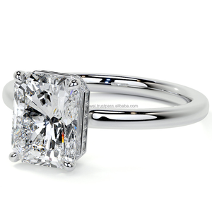 3 Carat Single Emerald Cut VVS Moissanite Diamond Ring Made in <b>Solid</b> 925 <b>Silver</b> with Any Gold Plating for Women Christmas Gift - Product Image 2