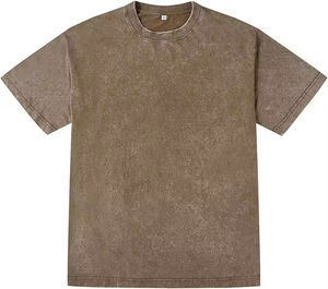 T-shirt décontracté pour homme, style actuel, effet délavé, coton, grande taille, coupe ample, vintage, plusieurs couleurs, OEM - Product Image 6