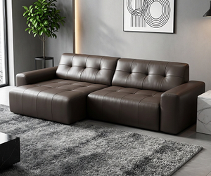 Thick Litchi Grain Eco‑Leather <b>Sofa</b> | Oversized Armrests, Waterproof Stain‑Resistant, Customizable Top‑Grain Leather - Product Image 1