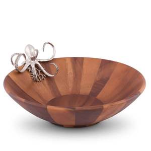 Bol de service rond en bois de teck de style moderne pour la fête Bol de service alimentaire de style nouveau avec un prix compétitif pour les décorations de table - Product Image 1