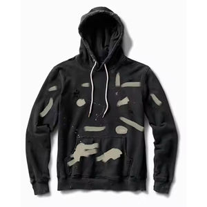 Sweat à capuche en jersey vintage délavé à l'acide personnalisé pour hommes 100% coton impression numérique teint en plaine pour l'hiver - Product Image 2