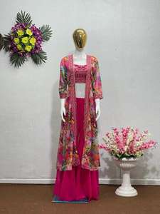 Magnifique Lehenga Choli en Organza à Imprimé Floral avec Dupatta pour Femmes, Vêtement de Fête, Vêtement Festif, Lehenga Choli Organza Dupatta - Product Image 3