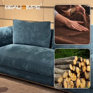 Ý ánh sáng sang trọng vuông <span class=keywords><strong>sofa</strong></span> da chuyển đổi với khung gỗ nội thất phòng khách cao cấp Kích thước tùy chỉnh - Product Image 4