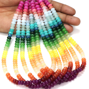 Magnifiques perles de quartz de forme ronde, couleur arc-en-ciel estivale fraîche, 7-8 mm, perles de pierres précieuses de quartz multicolores - Product Image 5