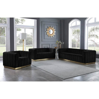 Ensemble Canapé Fauteuils Modernes Haut de Gamme 1 2 3 Places en Tissu Velours Meubles pour Décoration de Salon de Luxe Vente en Gros