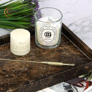 Bandeja de servicio de mármol marrón hecha a mano de la mejor calidad Última llegada Hotel Restaurante Platos y platos de desayuno Calidad plateada - Product Image 4