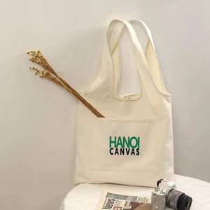 Sac fourre-tout en toile de coton fait main pour femmes sac de voyage réutilisable écologique imprimé logo personnalisé taille personnalisable - Product Image 2