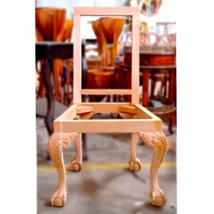 Cadre de chaise en bois d'acajou inachevé pour chambre à manger ou hôtel Meubles de salon en bois élégants - Product Image 4