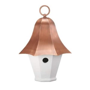 Casa de pájaros de tamaño mini de hierro recién llegada Casa de mascotas de estilo moderno de lavado amarillo muebles para el hogar y el jardín - Product Image 2