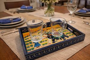 Bandeja de Servicio de Diseño con Recubrimiento de Esmalte de Madera MDF, Bandeja de Mesa de Alta Calidad para Hoteles y Restaurantes - Product Image 4