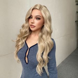 Perruque synthétique blonde bouclée Wanda-DWY T-Part avec dentelle transparente sur le devant, couleur époustouflante - Product Image 1
