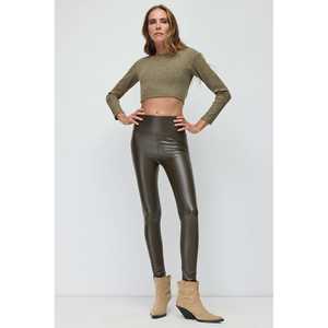 Leggings Deportivos Casuales de Cintura Media Alta y Baja, con Efecto Push-Up, de Nailon, Cuero y Spandex, Sin Costuras, Talla Única XL, con Letras, para Gimnasio - Product Image 1