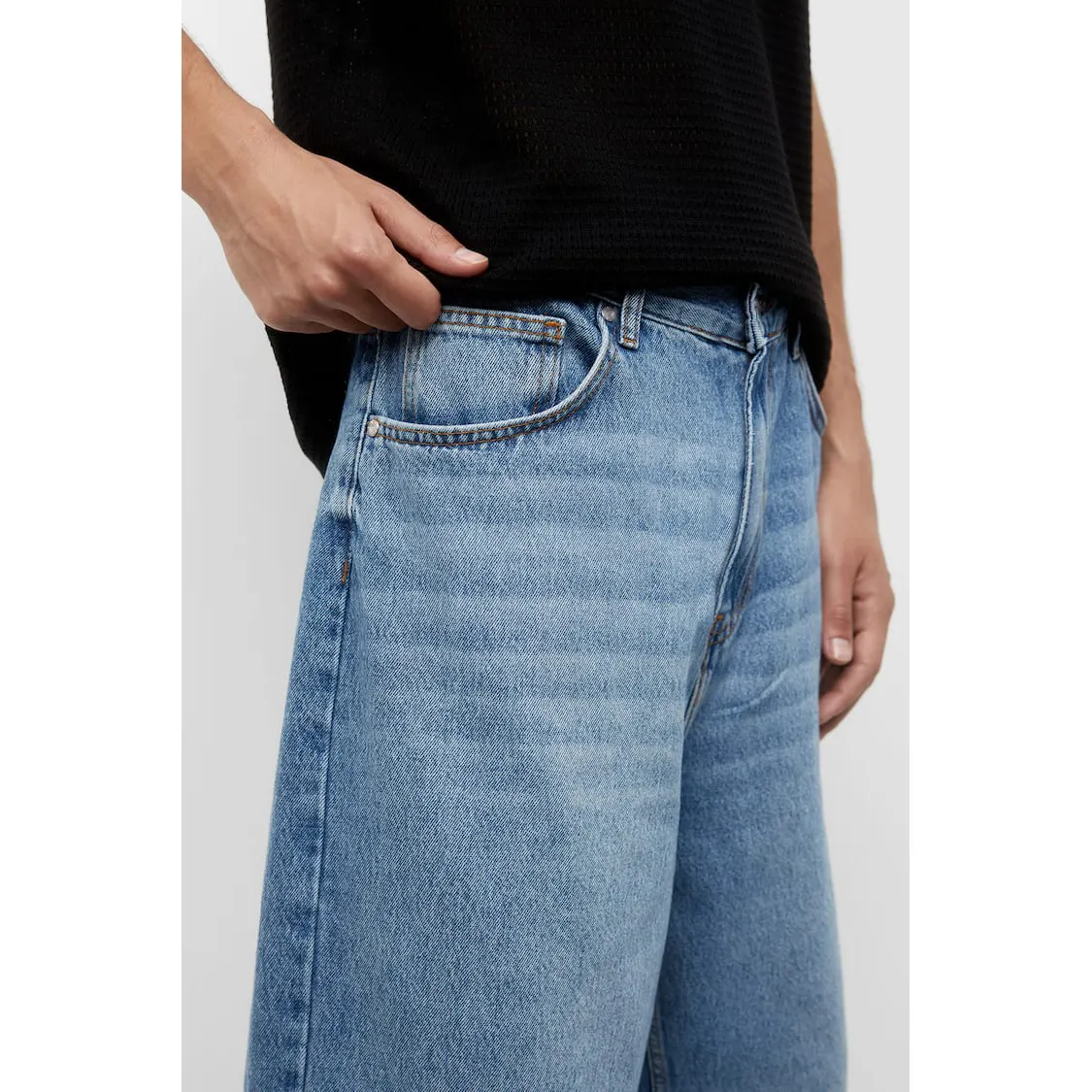 Pantaloncini larghi jeans larghi in denim lavaggio uomo casual traspirante zip corta fly streetwear jean