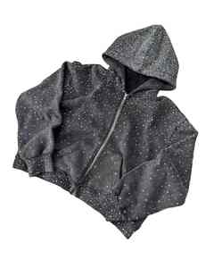 Sudaderas con Capucha Extra Grandes de Algodón Grueso Lavado al Ácido Vintage Personalizadas 2025, Unisex, con Pedrería, Estilo Urbano, Desgastadas, para Otoño - Product Image 2