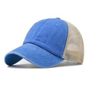 Vente en gros de casquettes pour hommes solides casquettes de camionneur en coton délavé avec dos en maille casquettes réglables et solides - Product Image 3