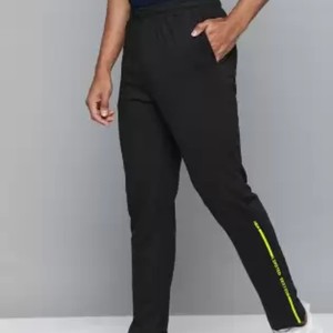 Pantalones 100% algodón Patrón recto Tallas grandes Pantalones de chándal deportivos casuales con bolsillo con cremallera suelta - Product Image 5