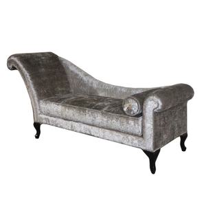 Canapé de salon, lit de repos en bois, canapé-lit moderne, chaise longue en fer pour chambre à coucher, mobilier d'hôtel, rembourré en tissu velours - Product Image 2