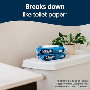 Cottonelle Fresh Feel Flushable Wet <b>Wipes</b>, Adult Wet <b>Wipes</b>, 8 Flip-Top Packs, 42 <b>Wipes</b> Per Pack (336 Total <b>Wipes</b>), Packaging - Product Image 2