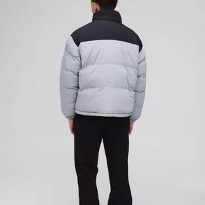 OEM <b>Men</b> 2 Tone Face Quilted Puffer Jacket Causal <b>Long</b> Sleeved <b>Long</b> Sleeved Packable Down <b>Coat</b> Insulated Hiking Padded Jacket - Product Image 4