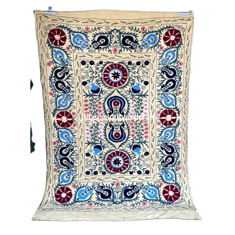 Exclusieve Suzani Katoenen Quilt Home Decor Gooi Suzani Handgemaakte Quilt Oezbekistan Geborduurd Huis Decoratief Dekbed